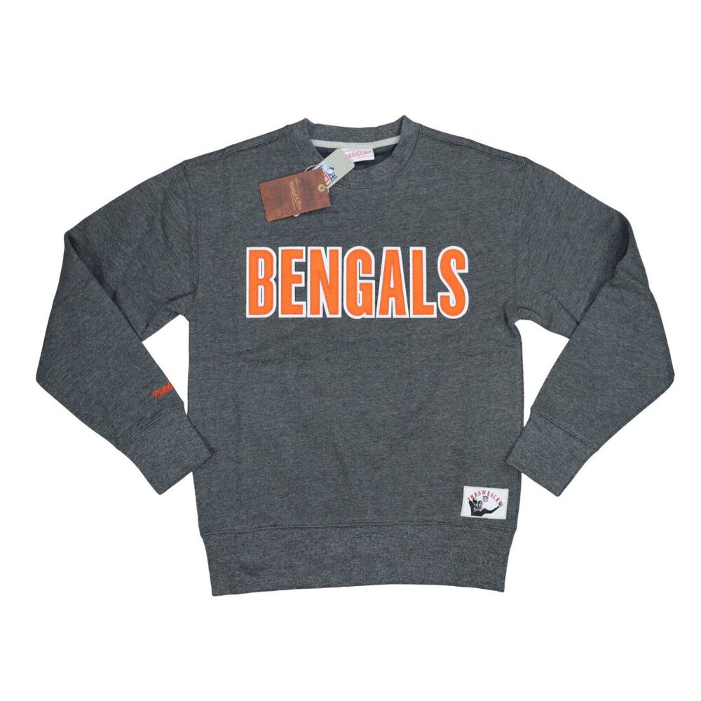 Mitchell & Ness Cincinnati Bengals Playoff Win 2.0 Crew Neck Mens Sweatshirt NWT